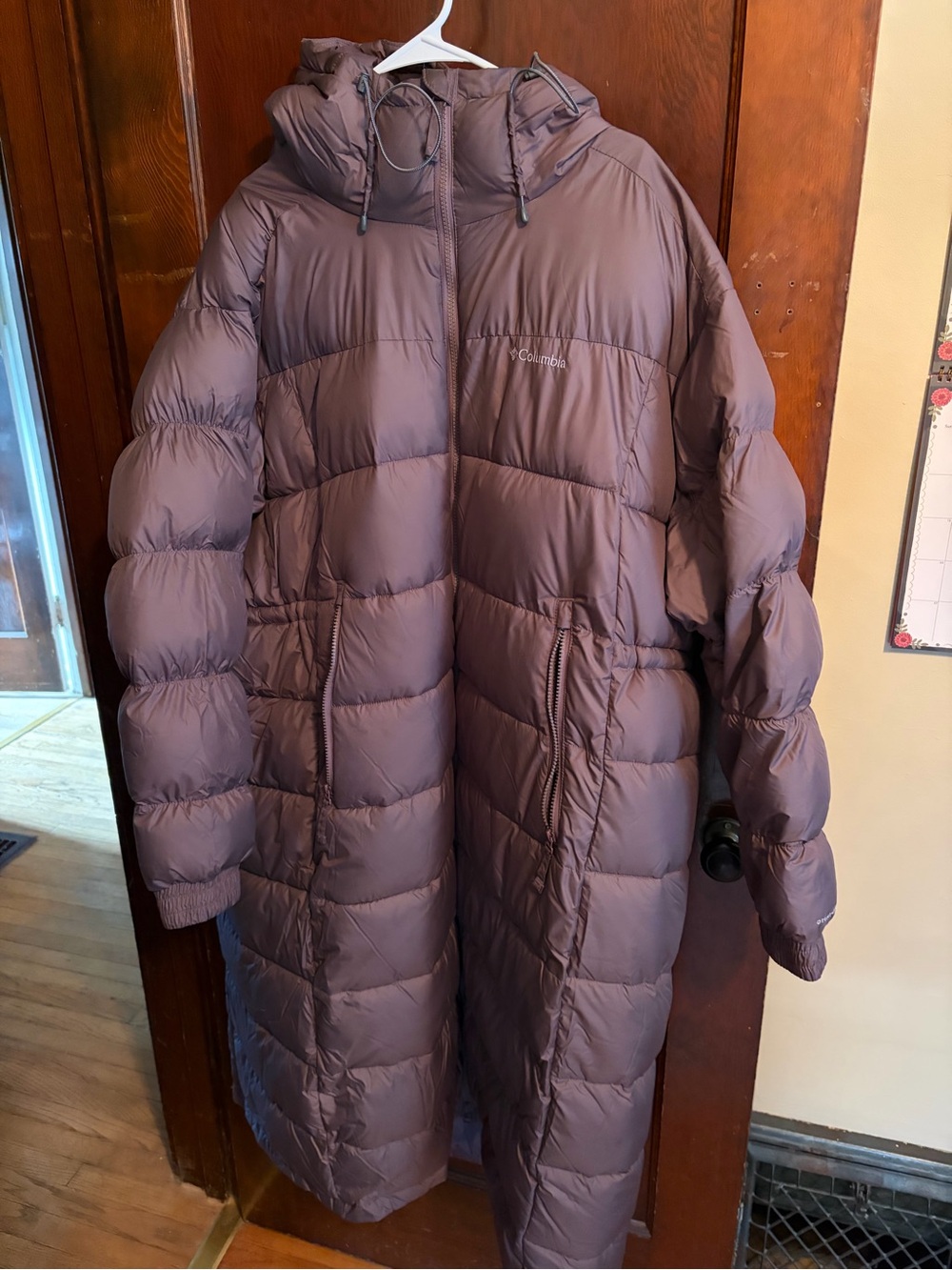 Columbia Women's Long Puffer Coat in Mauve-Taupe